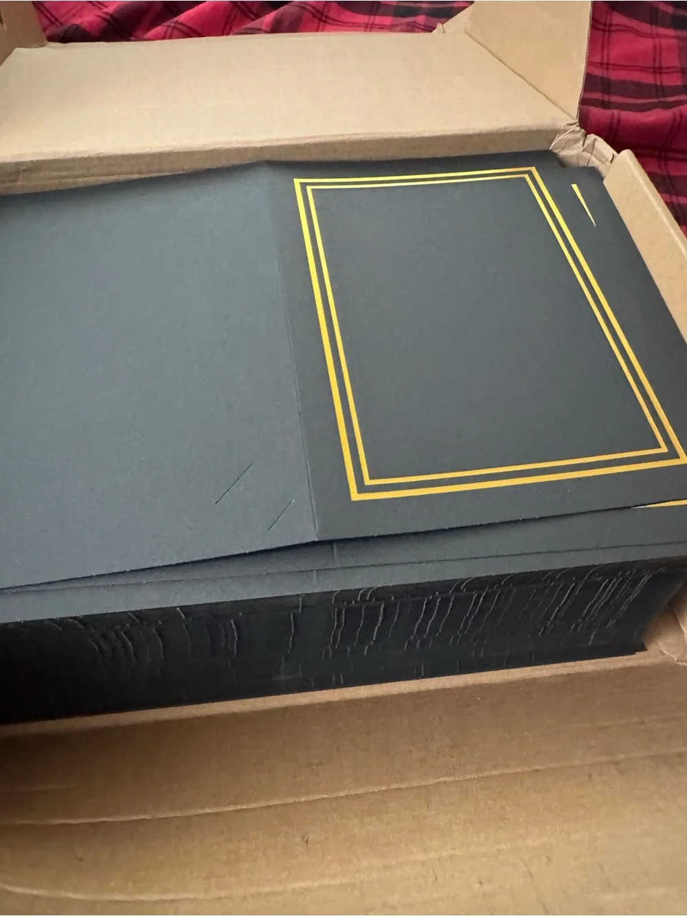 200pcs Black/Gold Photo Folder Card - Elegant Invitation Holder NWT